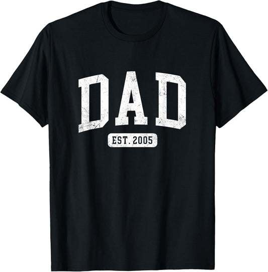 Dad Est 2005 Fathers Day Idea for Daddy T-Shirt - T-Shirt | Black