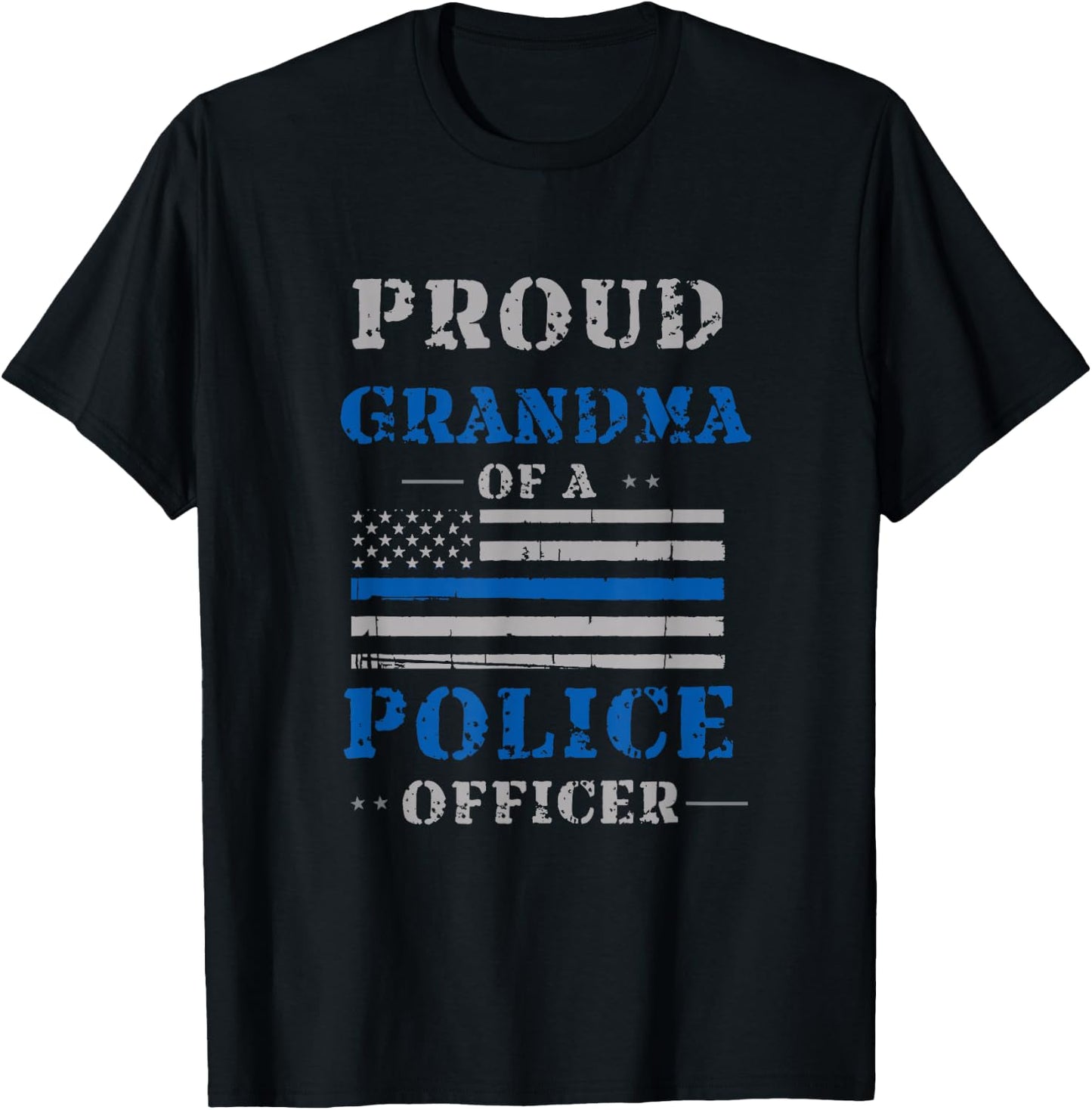 Proud Grandma of a Police Officer Law Enforcement T-Shirt - T-Shirt | Black