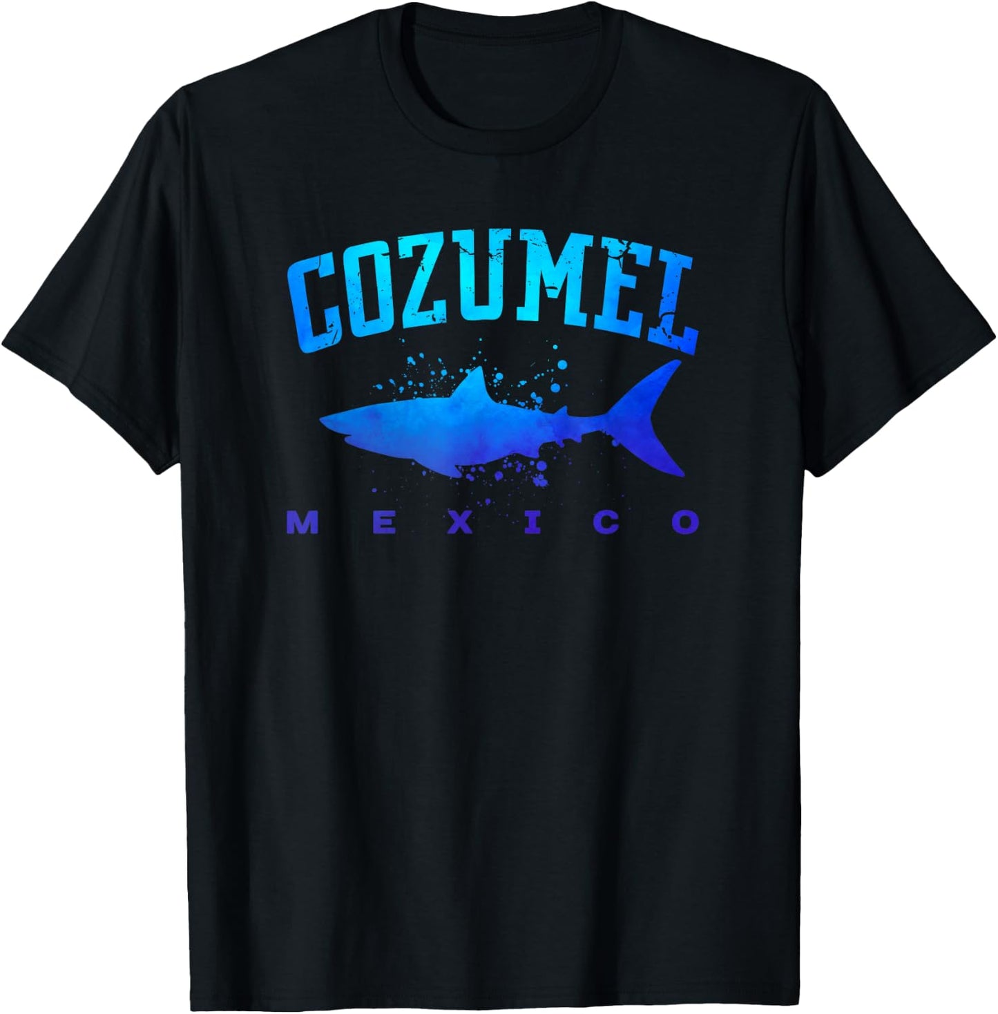 COZUMEL MEXICO Shark Caribbean Beach Vacation Trip Vintage T-Shirt - T-Shirt | Black