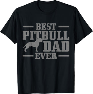 Best Pitbull Dad Ever Funny Dog Owner Vintage Pitbull T-Shirt - T-Shirt | Black