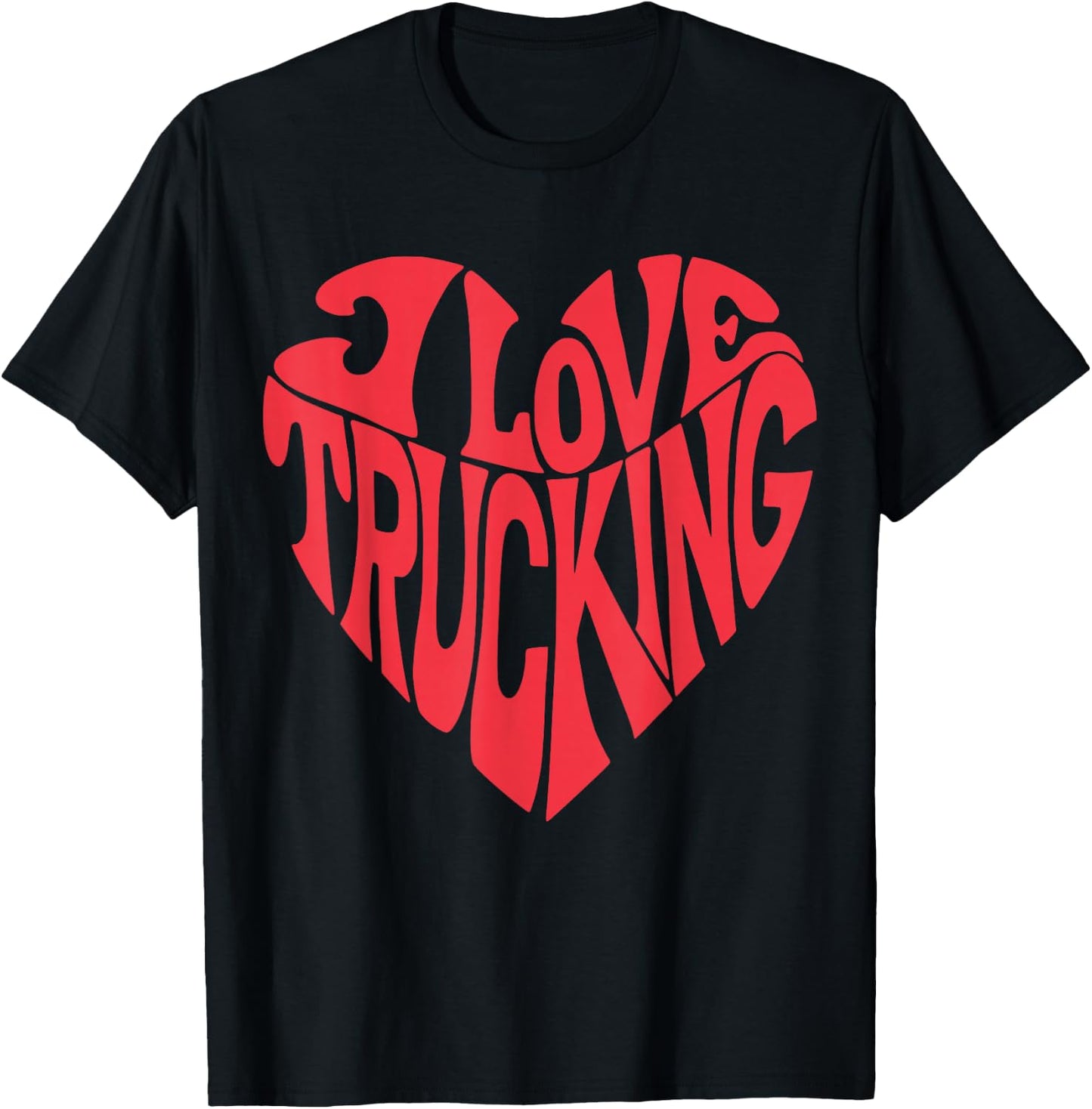 I Love Trucking – Retro Truck Driver Design T-Shirt - T-Shirt | Black