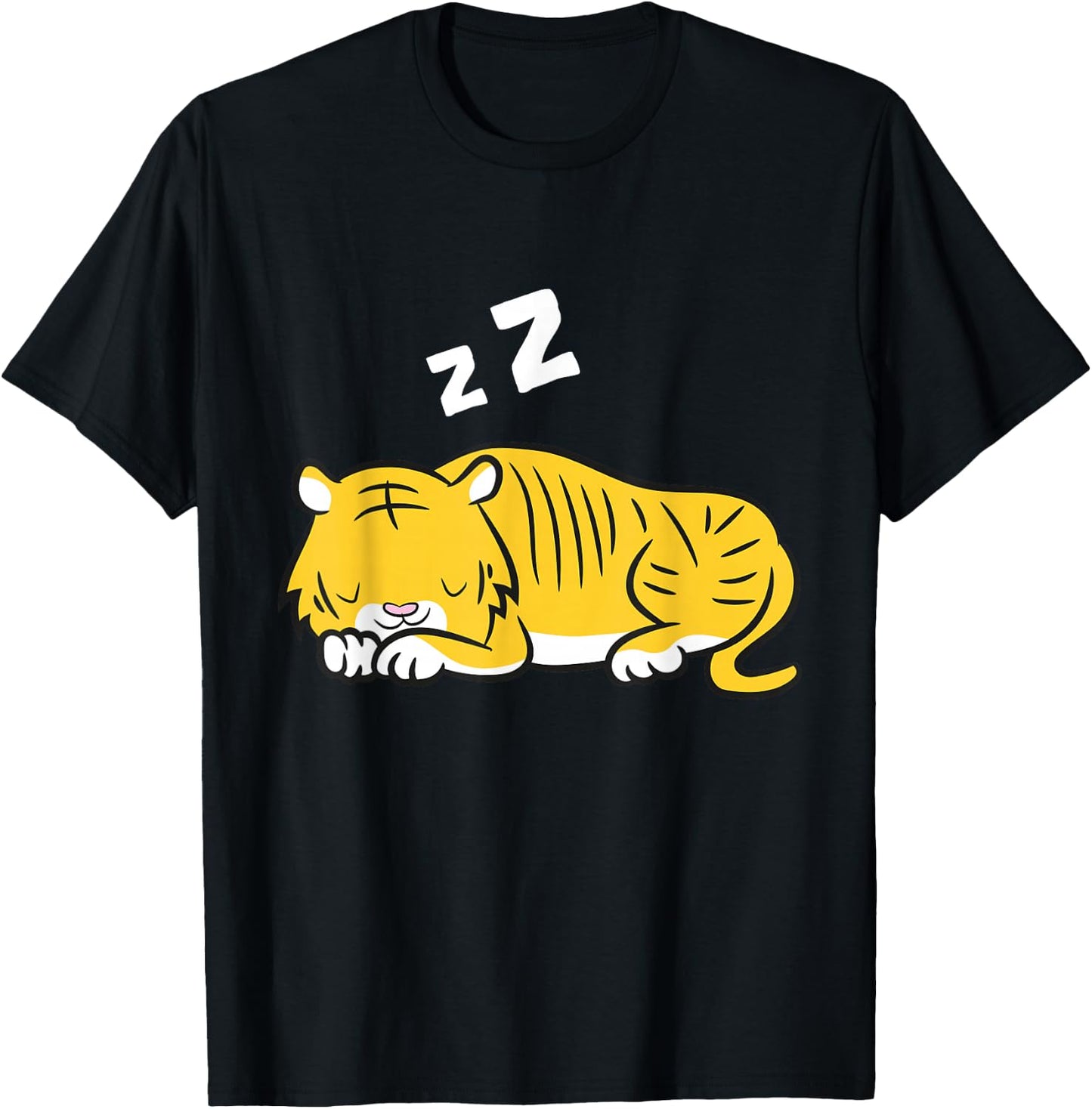 Sleeping Tiger Tiger Pajama Cute Tiger T-Shirt - T-Shirt | Black