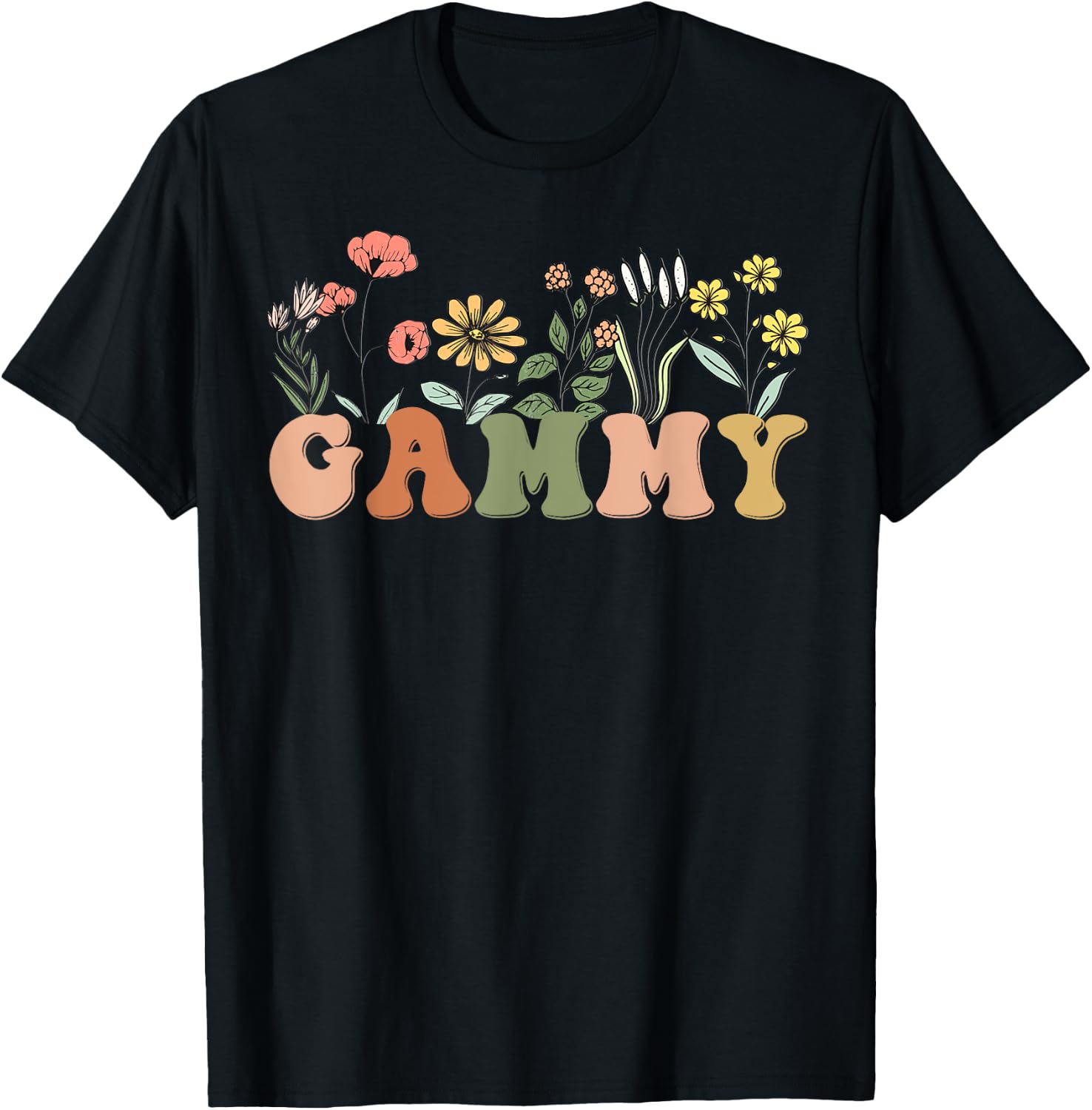 Wildflowers Gammy Floral Mother's Day Gammy T-Shirt - T-Shirt | Black