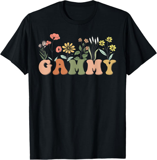 Wildflowers Gammy Floral Mother's Day Gammy T-Shirt - T-Shirt | Black