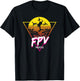 Retro Freestyle FPV Racing Drone Pilot Acro Quadcopter T-Shirt - T-Shirt | Black