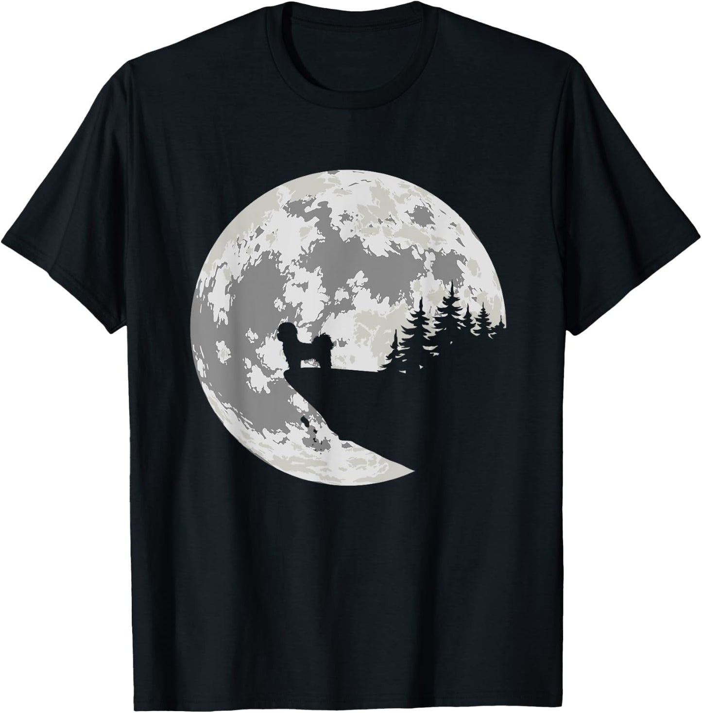 Bichon Frise Apparel And Moon Funny Halloween Costume T-Shirt - T-Shirt | Black