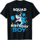 Squad of The Birthday Boy Shark Ocean Theme Matching Family T-Shirt - T-Shirt | Black