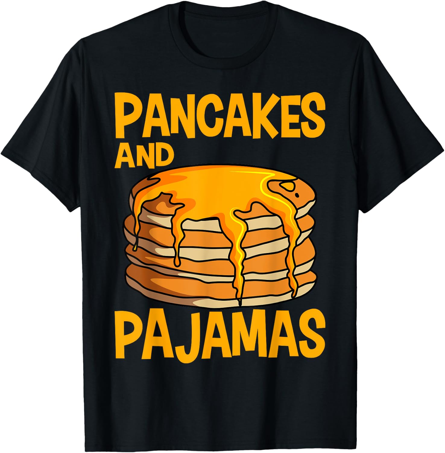 Pancakes Waffle Breakfast Pajamas Flapjack Hotcake Food T-Shirt - T-Shirt | Black