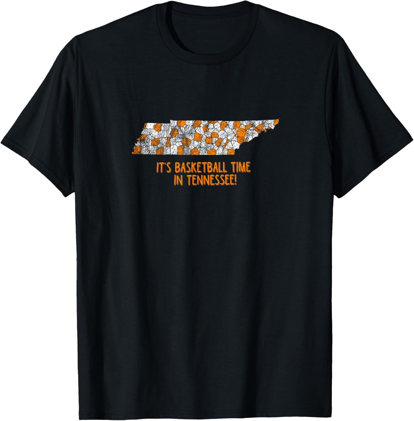 Tennessee State Flag Home Shirt Co. Its Basketball Time In Tennessee Tennessee Hoops Fan Gift T-Shirt - T-Shirt | Black