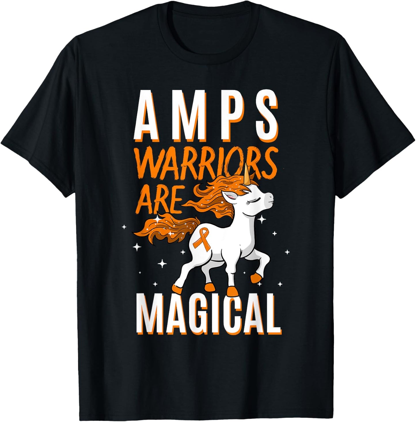 AMPS Warrior Amplified Pain Syndrome Awareness Unicorn Lover T-Shirt - T-Shirt | Black
