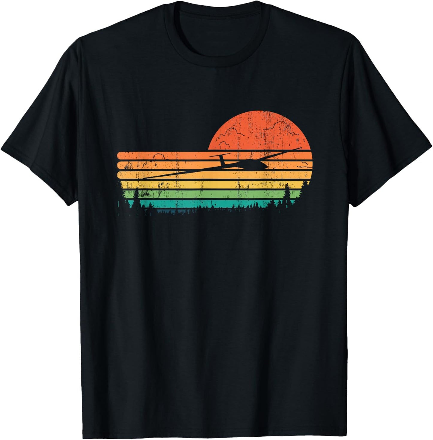 Glider Plane Soaring Airplane Pilot T-Shirt - T-Shirt | Black