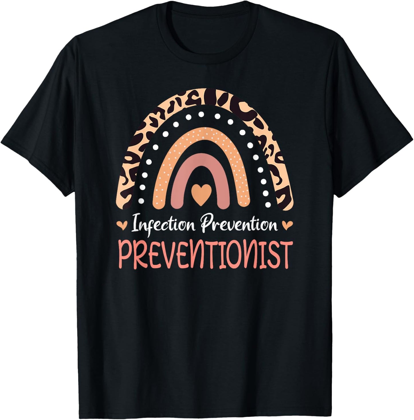 Infection preventionist leopard rainbow T-Shirt - T-Shirt | Black