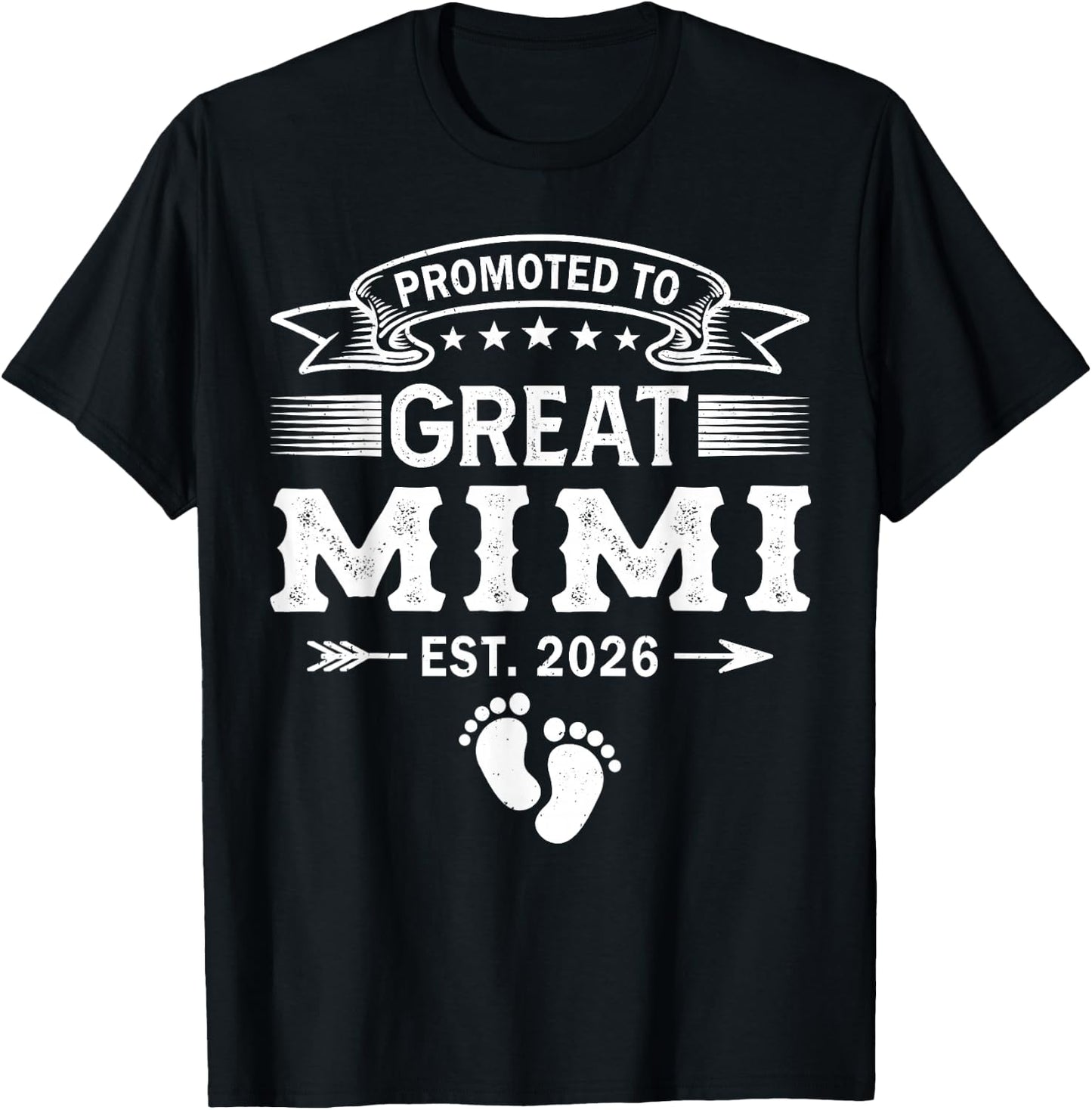 Promoted to Great Mimi Est 2026 Family Great Mimi T-Shirt - T-Shirt | Black