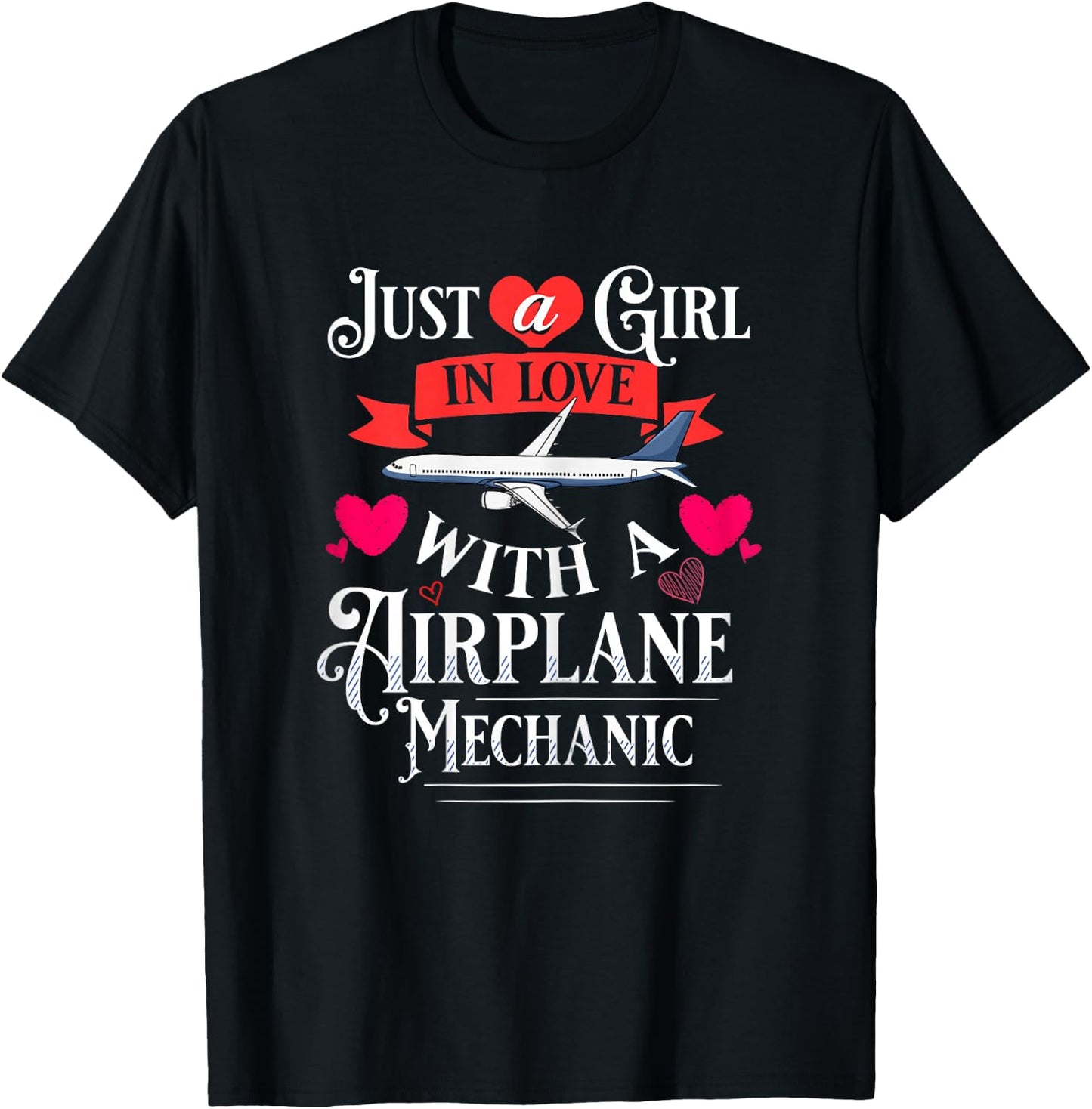 Aircraft Mechanic Wife Airplane Maintenance Technician T-Shirt - T-Shirt | Black