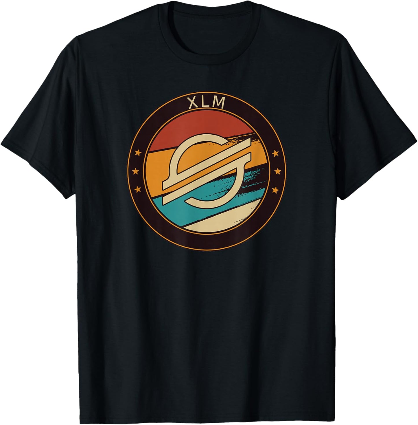 Stellar XLM Vintage Crypto Retro Art Cryptocurrency T-Shirt - T-Shirt | Black