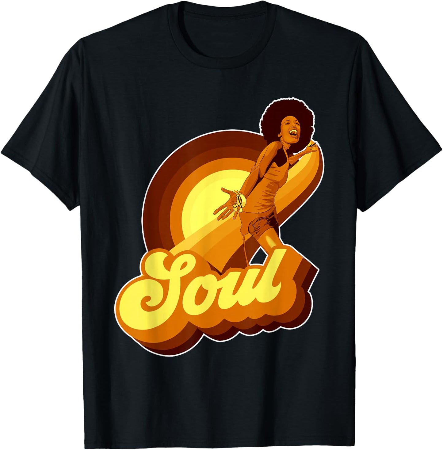 70s Funk Afro Soul T-Shirt - T-Shirt | Black