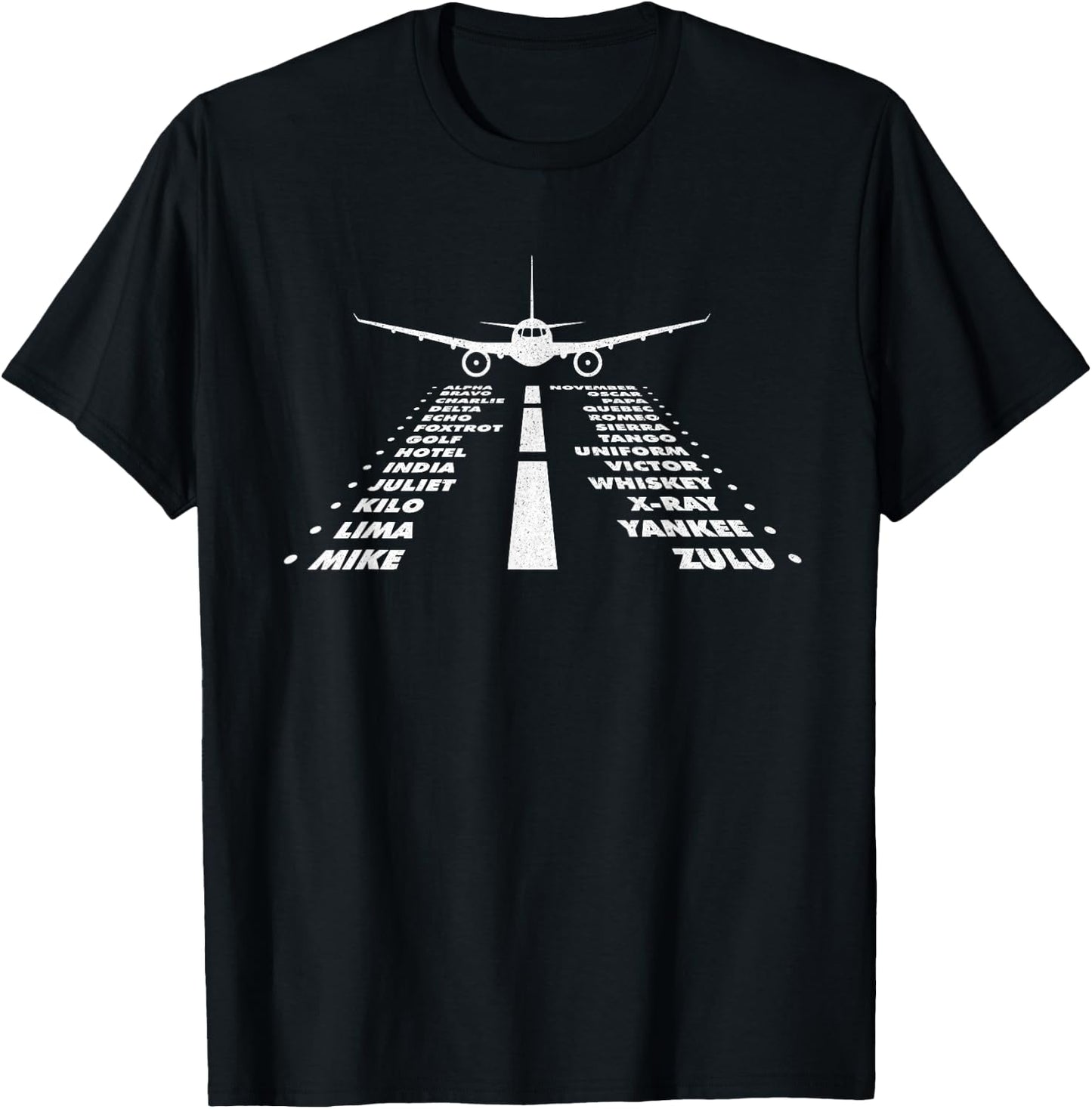 Airplane Phonetic Alphabet - Airline Pilot Aviation Lover T-Shirt - T-Shirt | Black