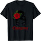 Chingona Messy Bun Latina Girl Rose Flower T-Shirt - T-Shirt | Black