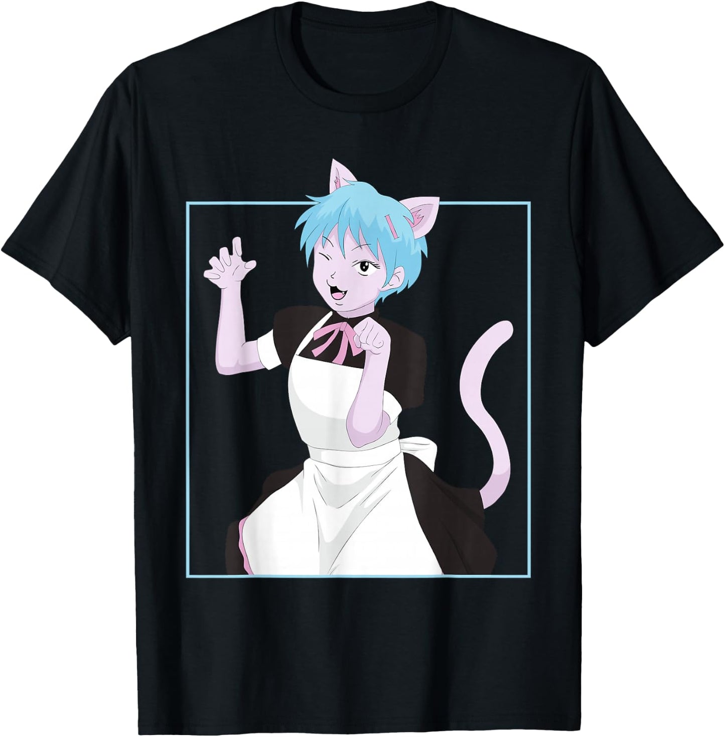 Femboy Neko Anime Boy Maid Crossdressing Pastel Aesthetic T-Shirt - T-Shirt | Black