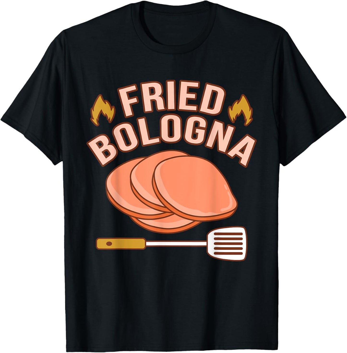 Fried Bologna Meat Sandwich Food Lover Eater Graphic T-Shirt - T-Shirt | Black