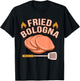 Fried Bologna Meat Sandwich Food Lover Eater Graphic T-Shirt - T-Shirt | Black