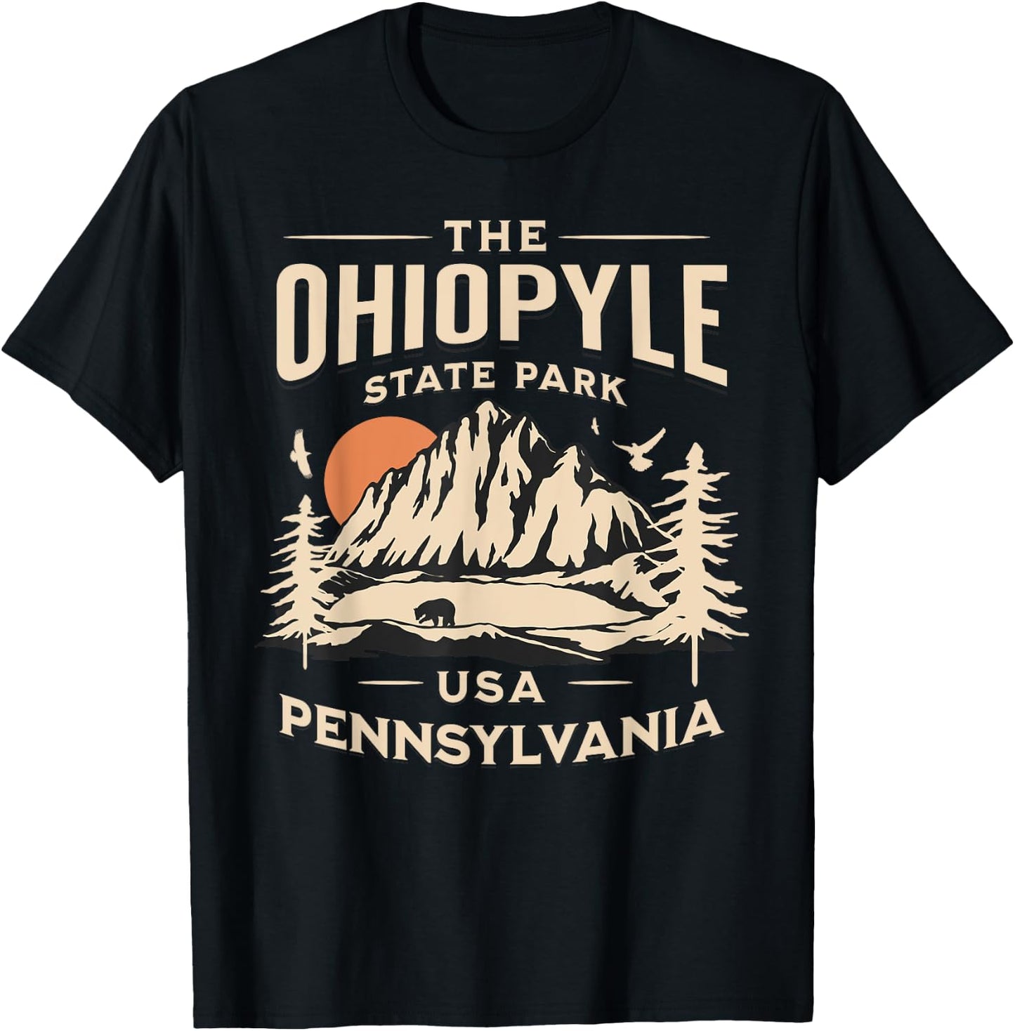 Ohiopyle State Park Pennsylvania Hike Outdoors Vintage T-Shirt - T-Shirt | Black