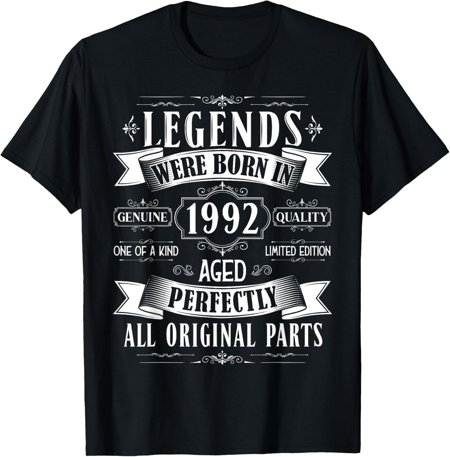 Legends Born In 1992 33rd Birthday 33 Years Old Bday Men T-Shirt - T-Shirt | Black