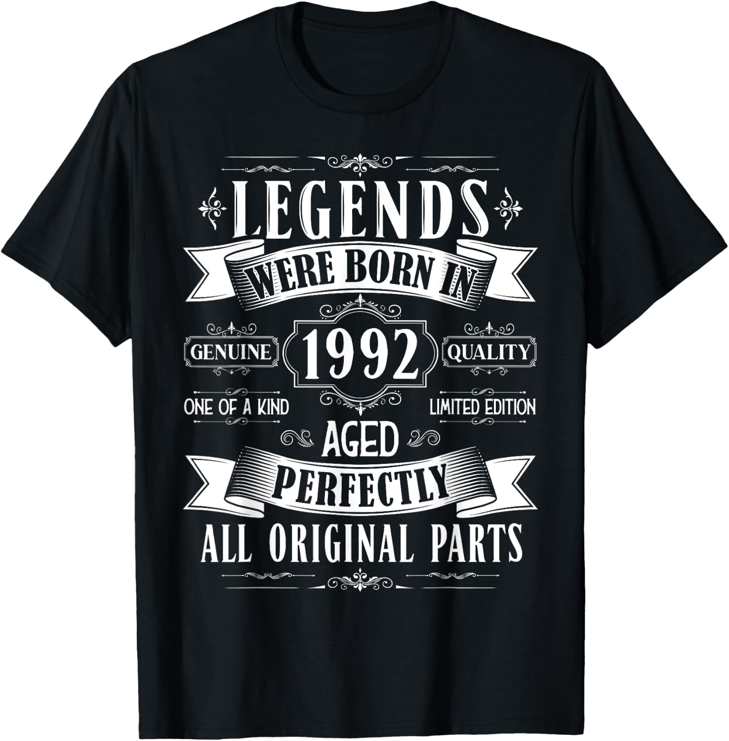 Legends Born In 1992 33rd Birthday 33 Years Old Bday Men T-Shirt - T-Shirt | Black