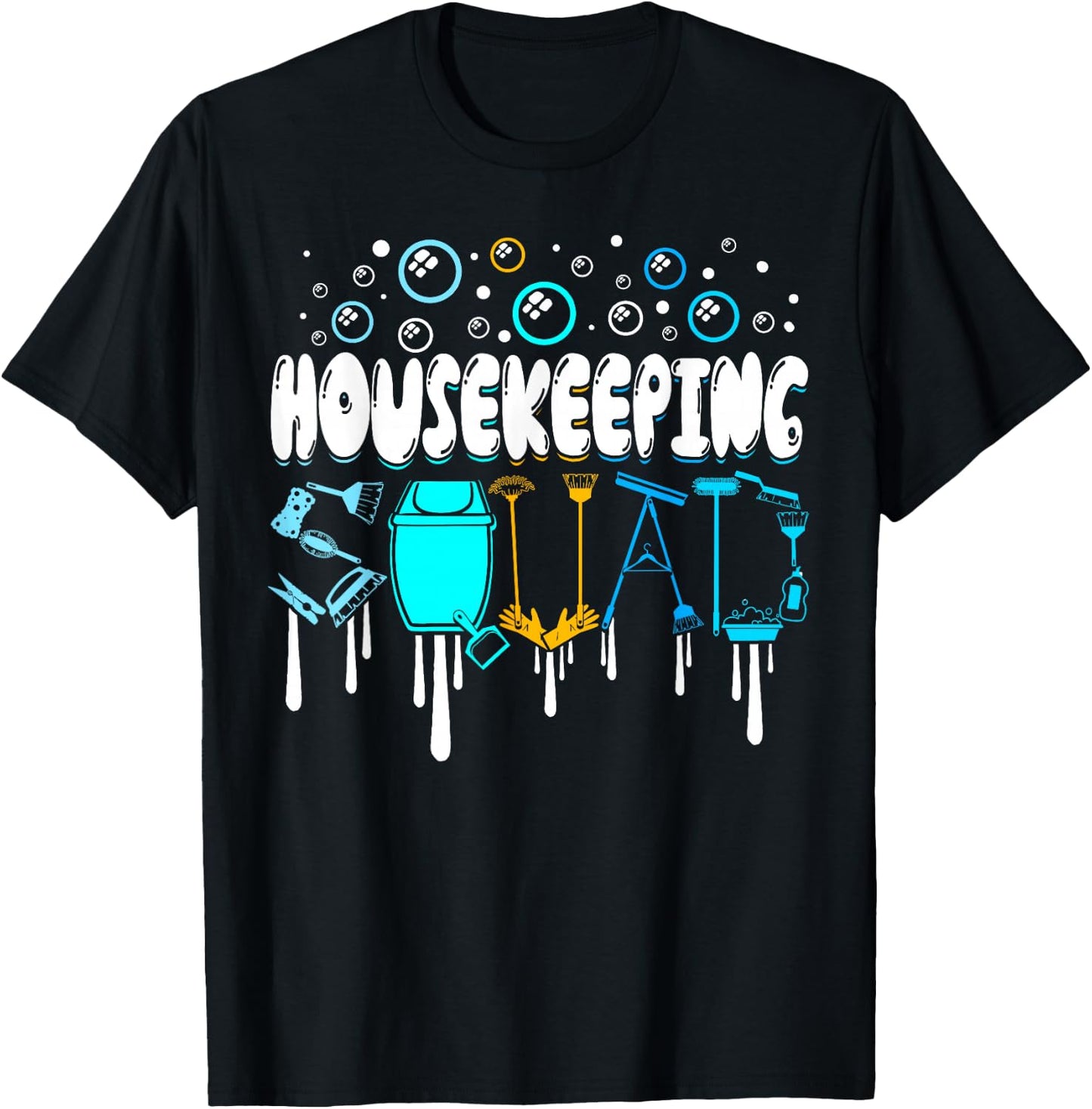 Housekeeping Squad Cleaner Cleaning Housekeeper T-Shirt - T-Shirt | Black