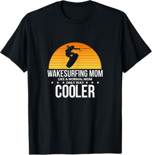 Wakesurfind Mom Mother Wakeboard Wakeboarder Wakeboarding T-Shirt - T-Shirt | Black