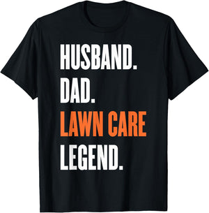 Funny Men Mowing Husband Dad Lawn Care Legend Yard Ar T-Shirt - T-Shirt | Black