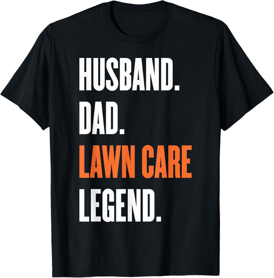 Funny Men Mowing Husband Dad Lawn Care Legend Yard Ar T-Shirt - T-Shirt | Black