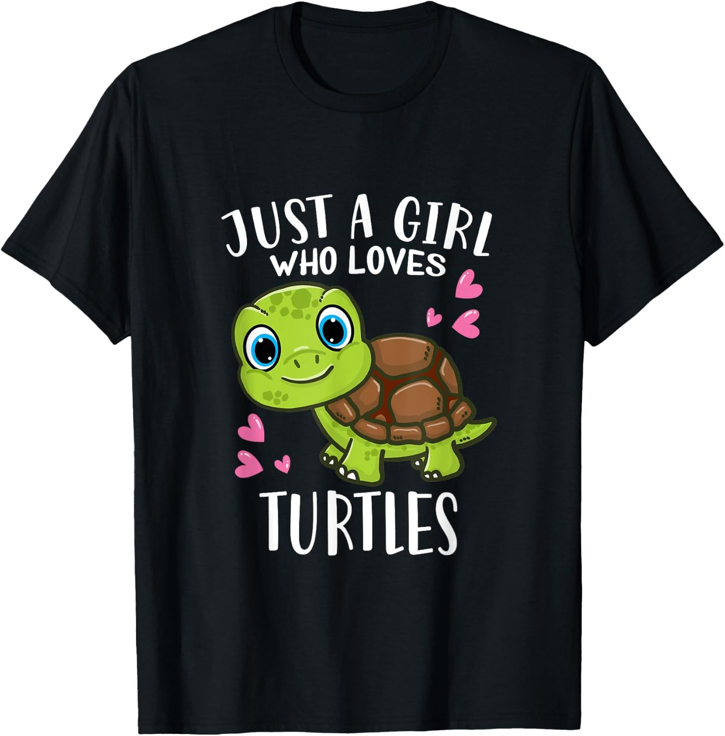 Funny Cute Turtle Lover Just A Girl Who Loves Turtles T-Shirt - T-Shirt | Black