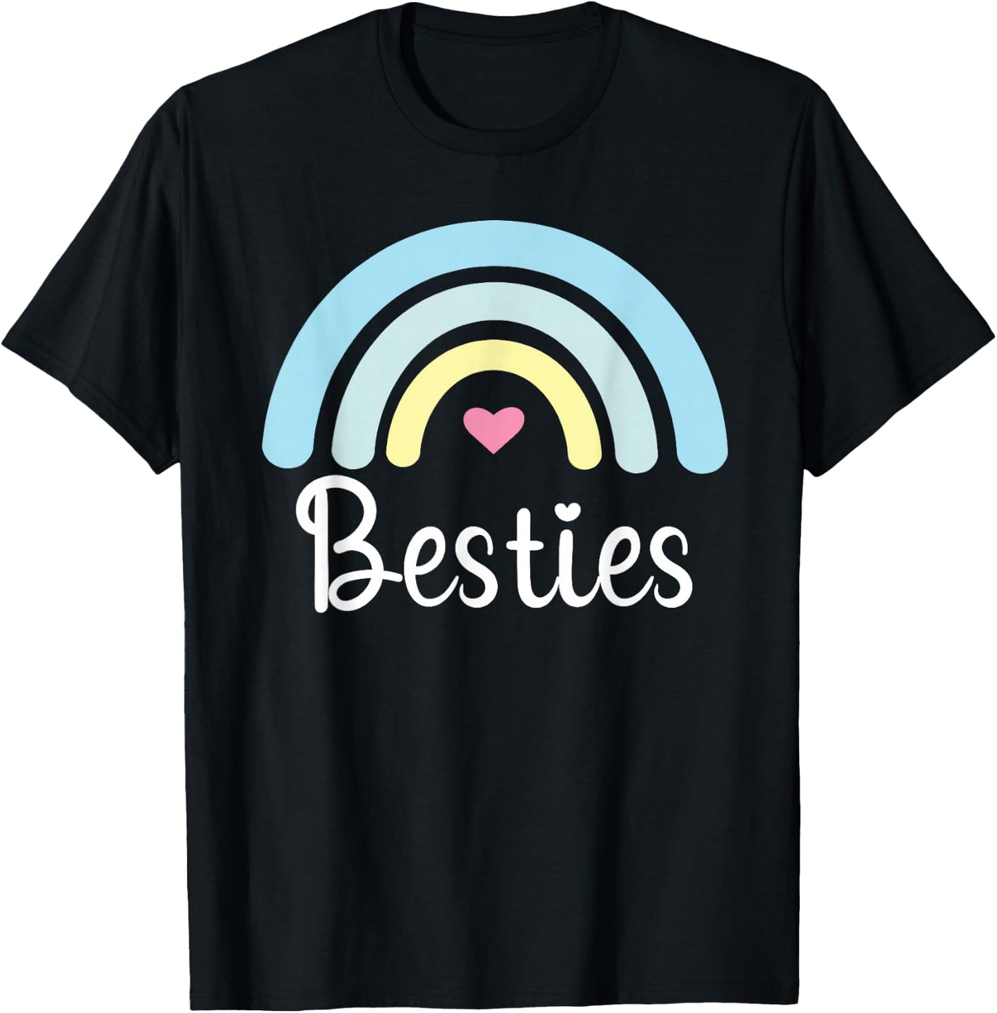 Besties BFF Heart Best Friends Bestie T-Shirt - T-Shirt | Black