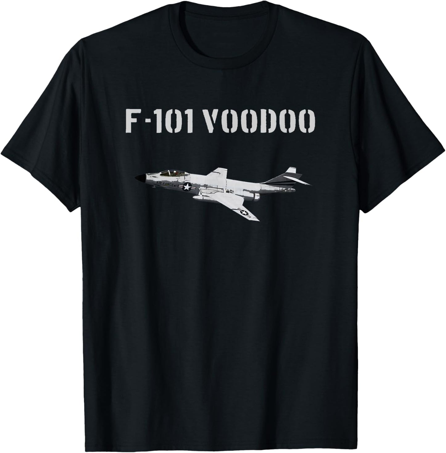 F-101 VOODOO T SHIRT Jet Fighter Plane Gift T-Shirt - T-Shirt | Black