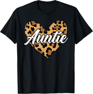Aunt Leopard Auntie T-Shirt - T-Shirt | Black