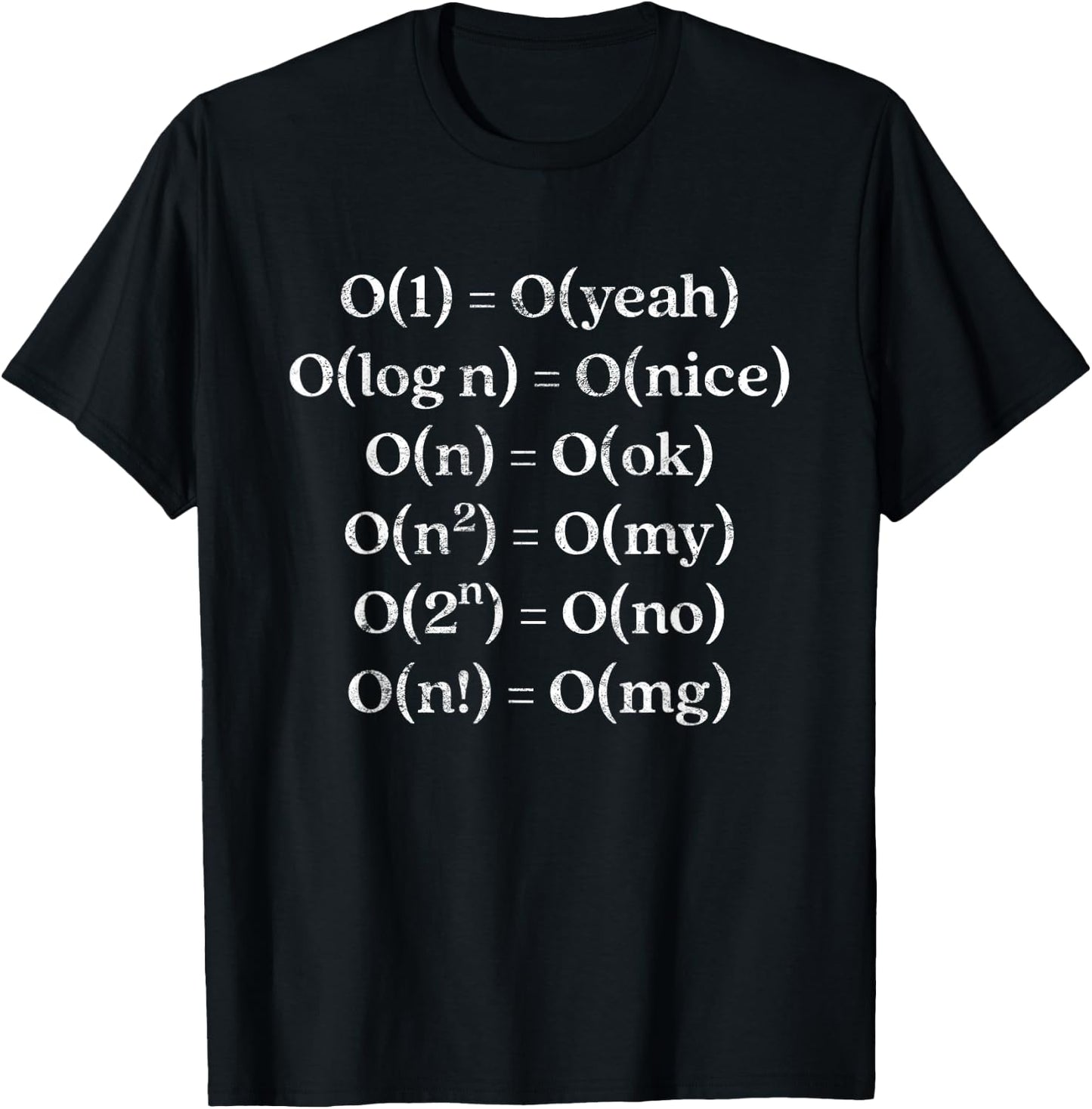 Funny Programming Coding Algorithm Big O Notation Developer T-Shirt - T-Shirt | Black