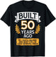 Built 50 Years Ago All Parts Funny 50th Birthday Years Men T-Shirt - T-Shirt | Black