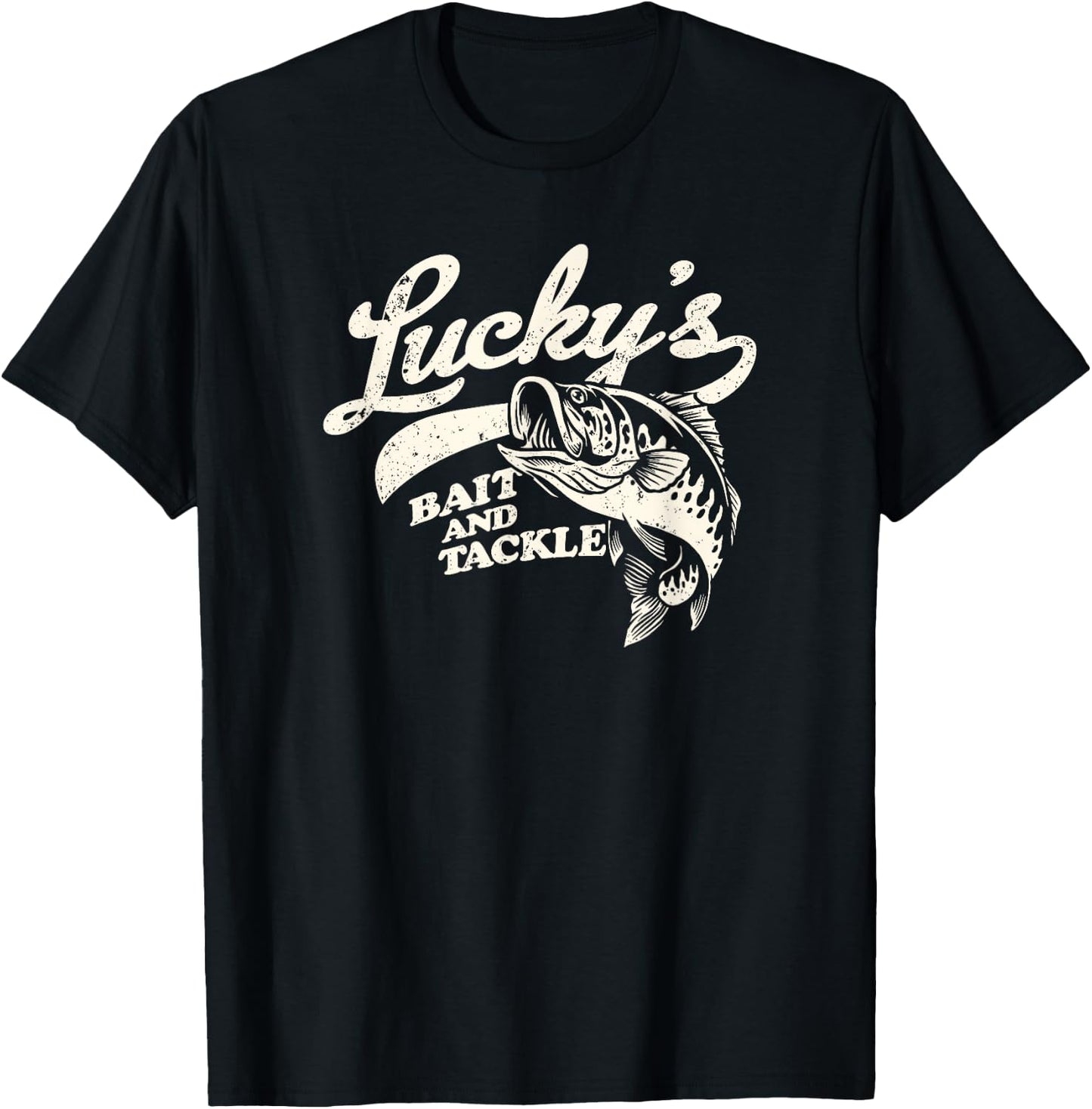 Lucky's Bait And Tackle Fishing T-Shirt - T-Shirt | Black