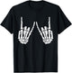 Skeleton Hands Gothic Rocker Hands Halloween Rock Music T-Shirt - T-Shirt | Black