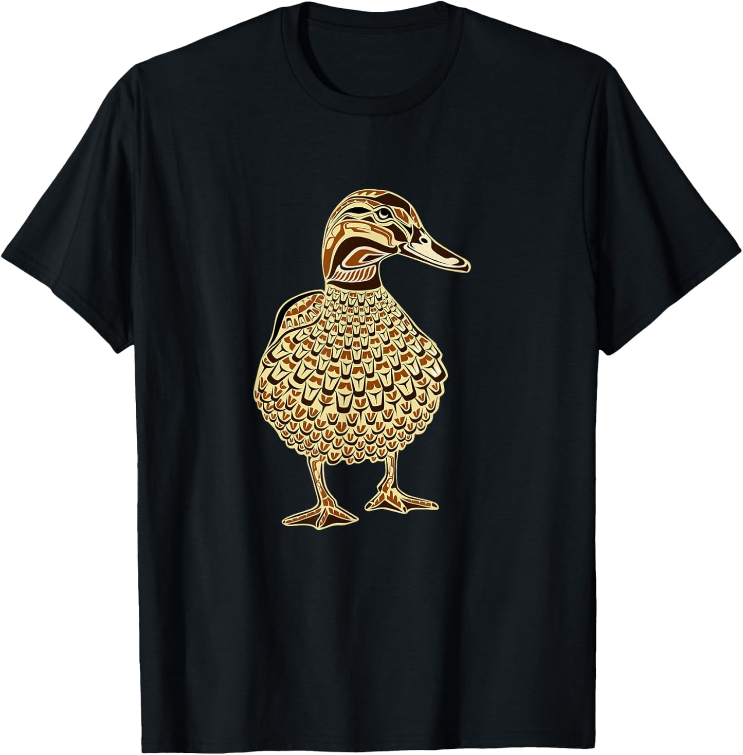 Mallard Duck Bird Lover Northwest Design Native American Art T-Shirt - T-Shirt | Black