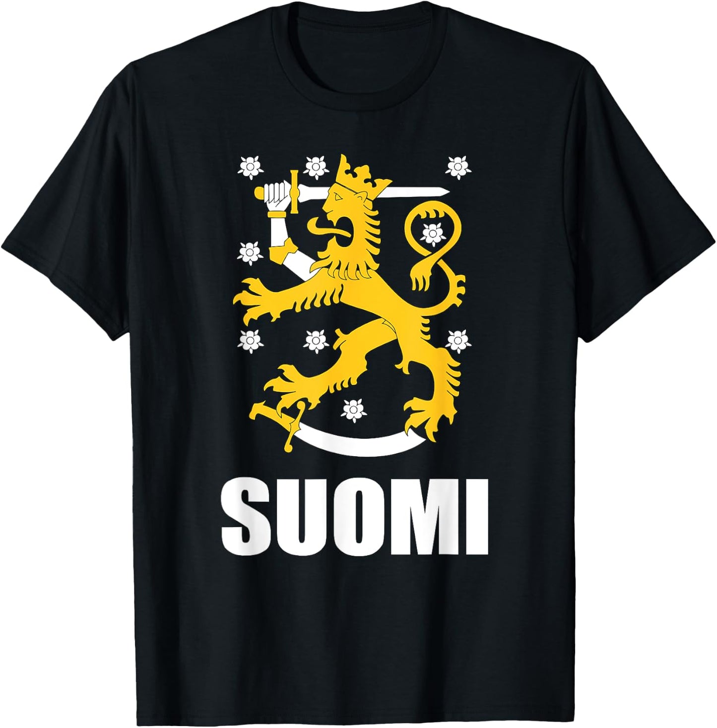 Suomi Finland Pride Shirt Finnish Coat Of Arms Souvenir Gift T-Shirt - T-Shirt | Black