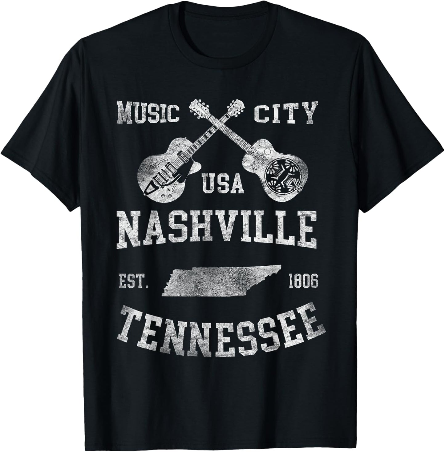 Nashville TN Tennessee COUNTRY Music Lover Travel T-Shirt - T-Shirt | Black