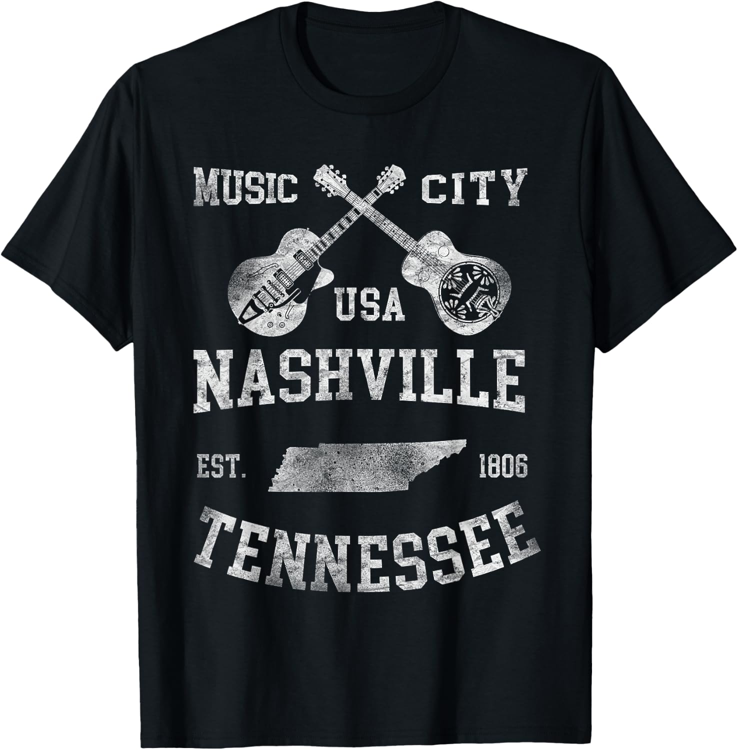 Nashville TN Tennessee COUNTRY Music Lover Travel T-Shirt - T-Shirt | Black