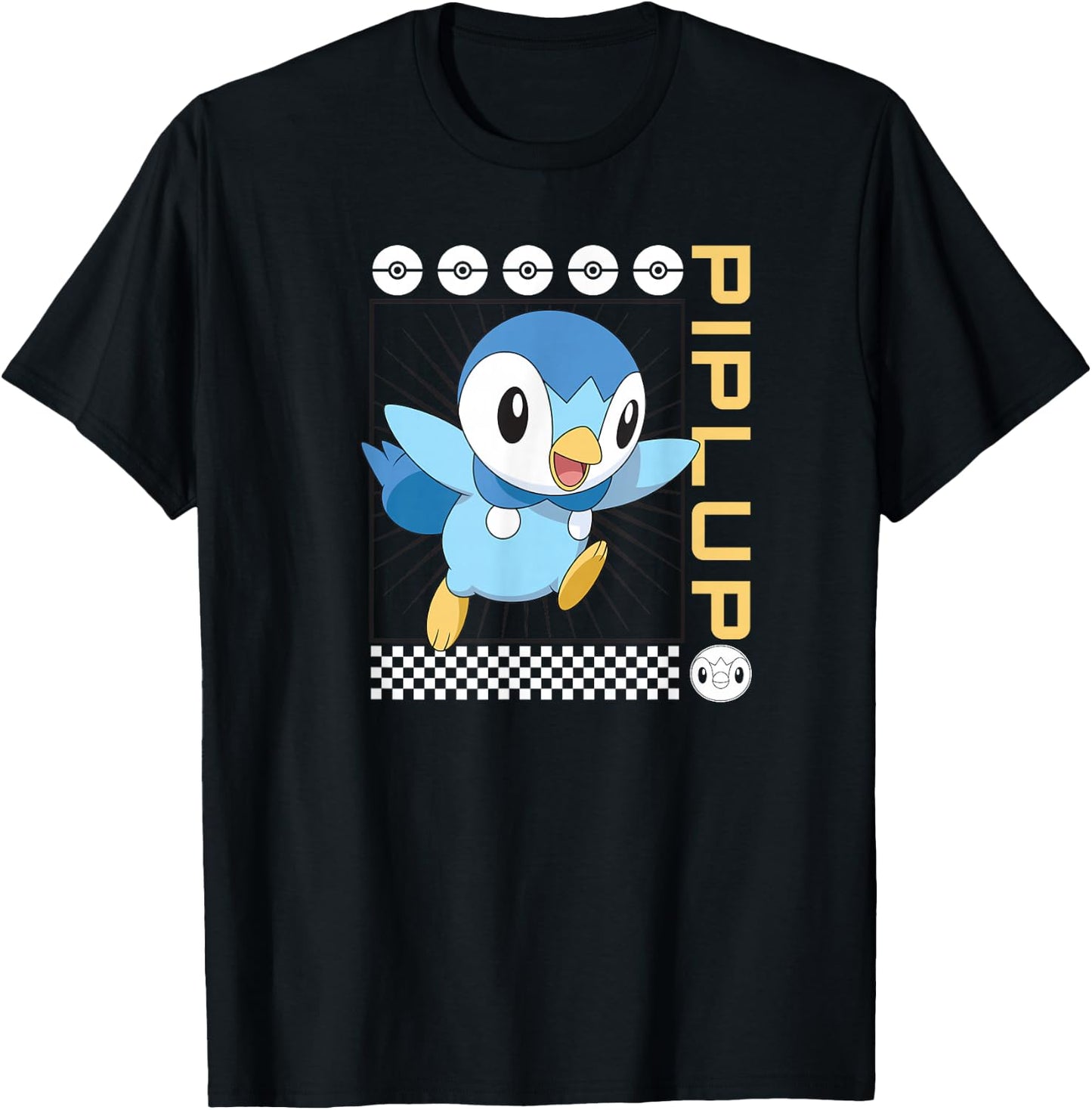 Pokemon Piplup , Blue, Small T-Shirt - T-Shirt | Black