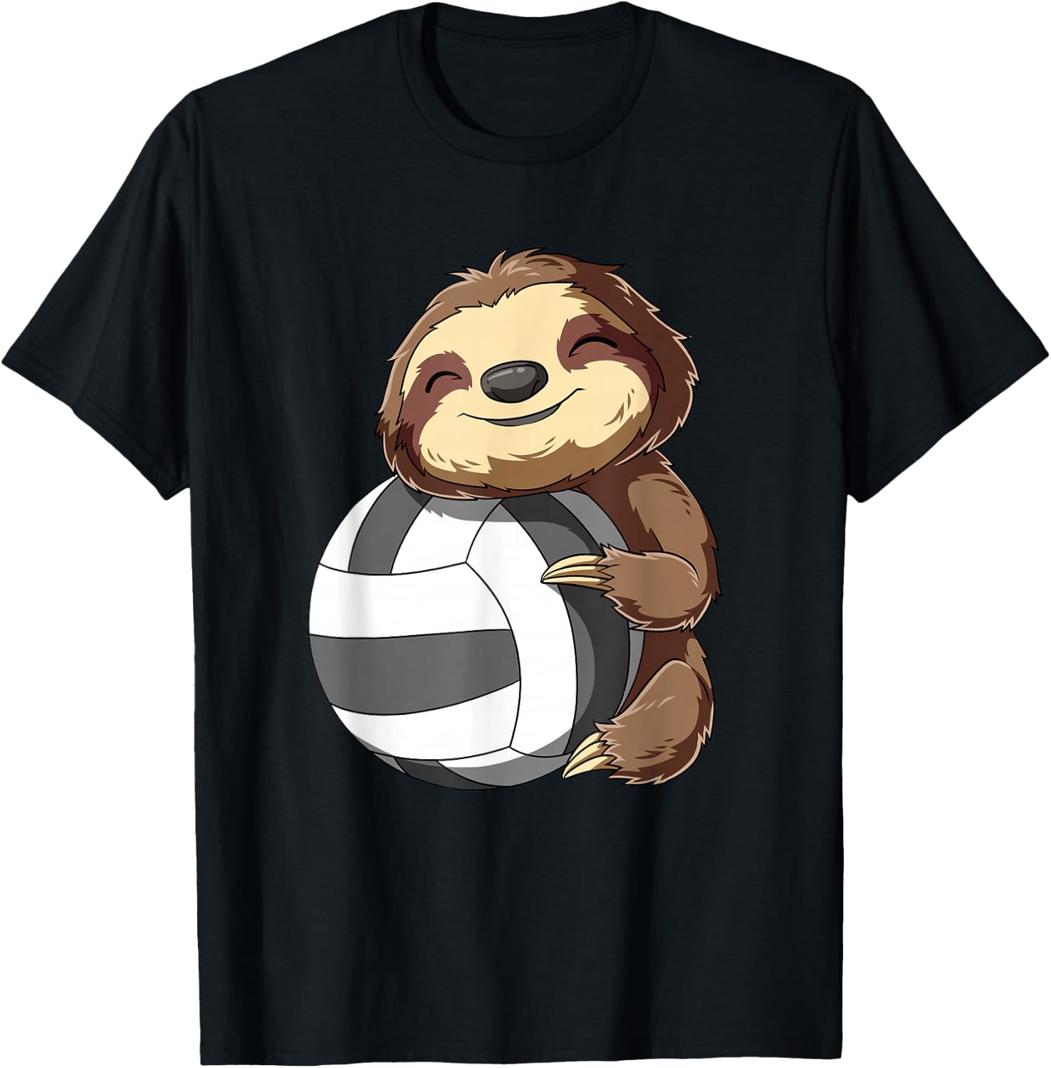 Cute Sloth Volleyball T-Shirt - T-Shirt | Black