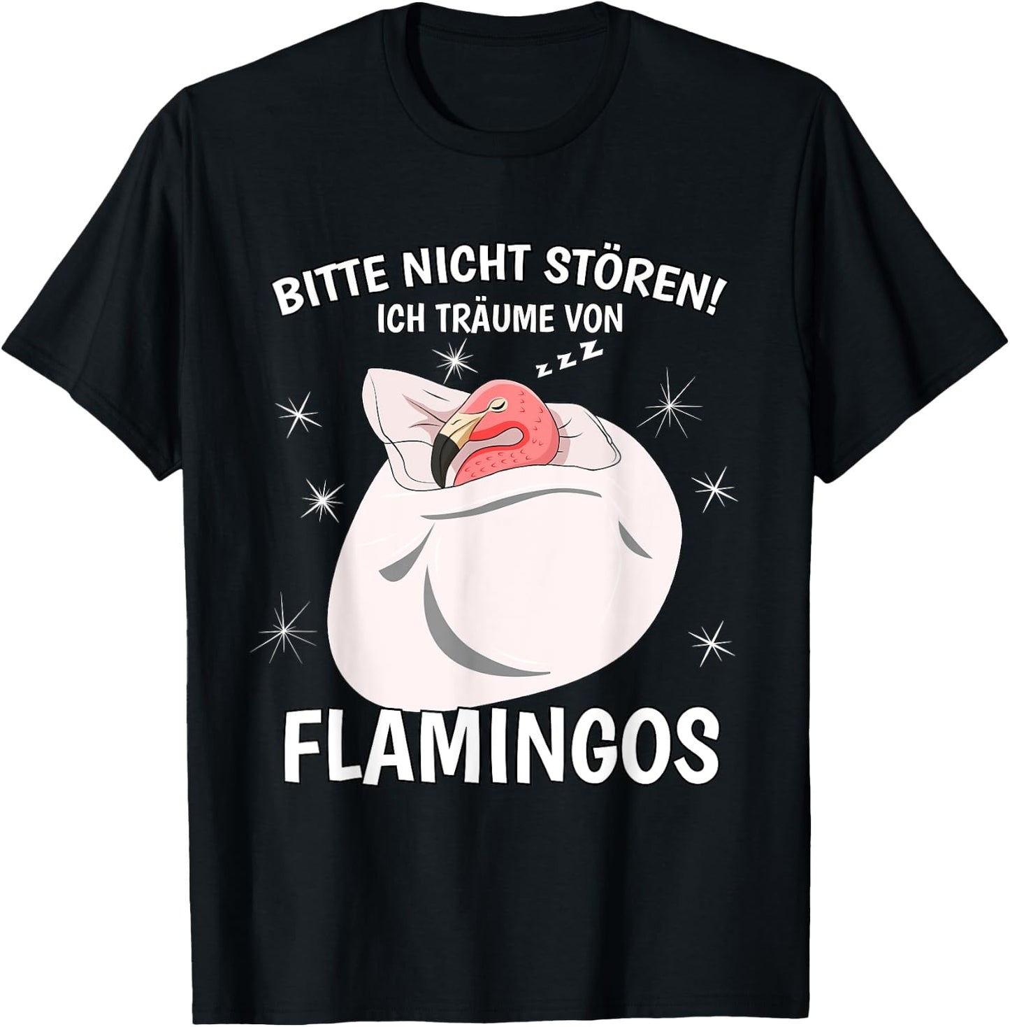 Ich Träume Von Flamingos Sleep Shirt Nightdress Flamingo T-Shirt - T-Shirt | Black