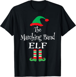 Funny Christmas The Marching Band Elf Shirt Teens Kids Gift T-Shirt - T-Shirt | Black