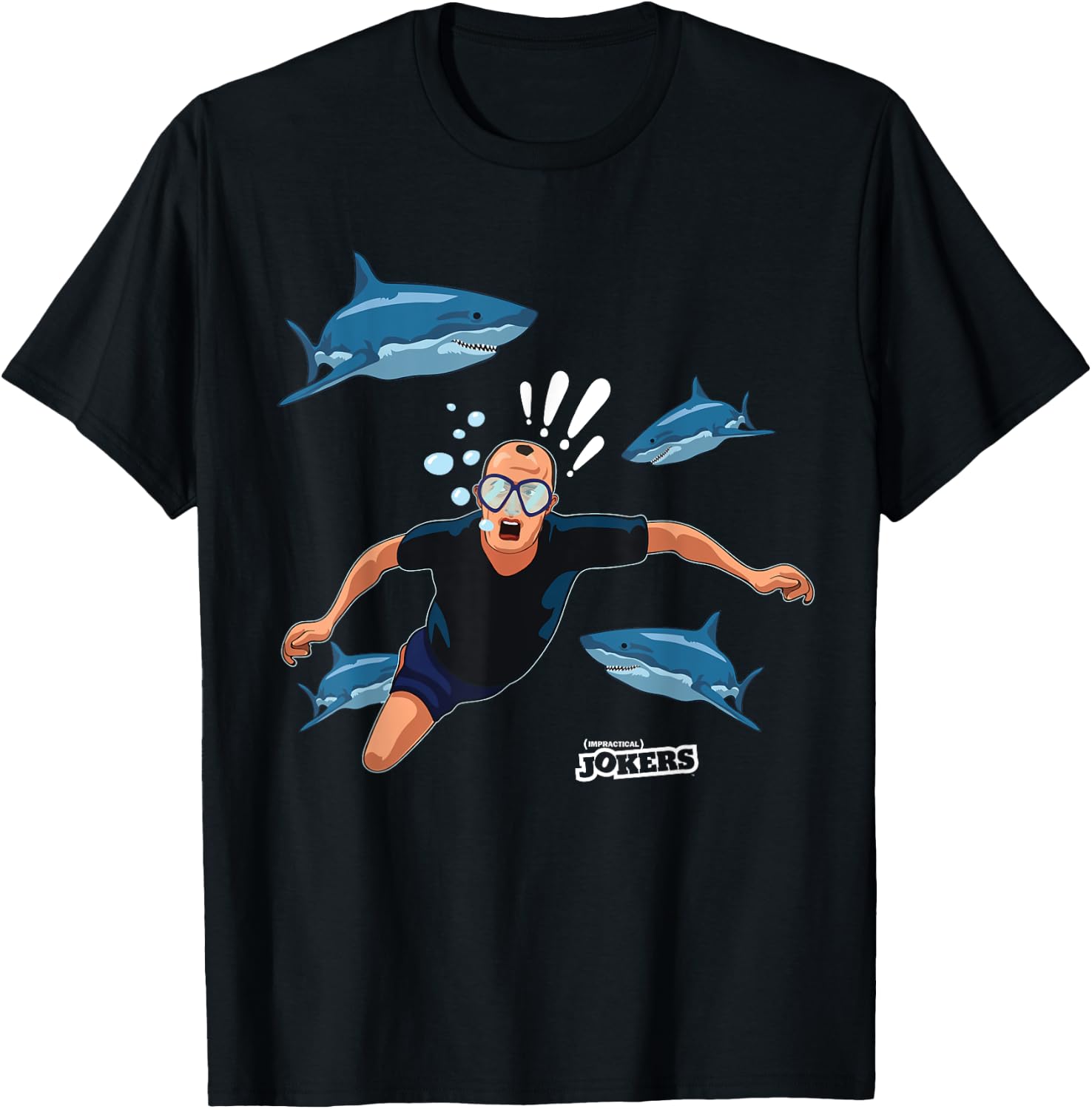 Impractical Jokers Murr and Shark T-Shirt - T-Shirt | Black