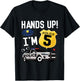 Kids 5th Birthday Policeman Boy Five Year Old Police Officer T-Shirt - T-Shirt | Black